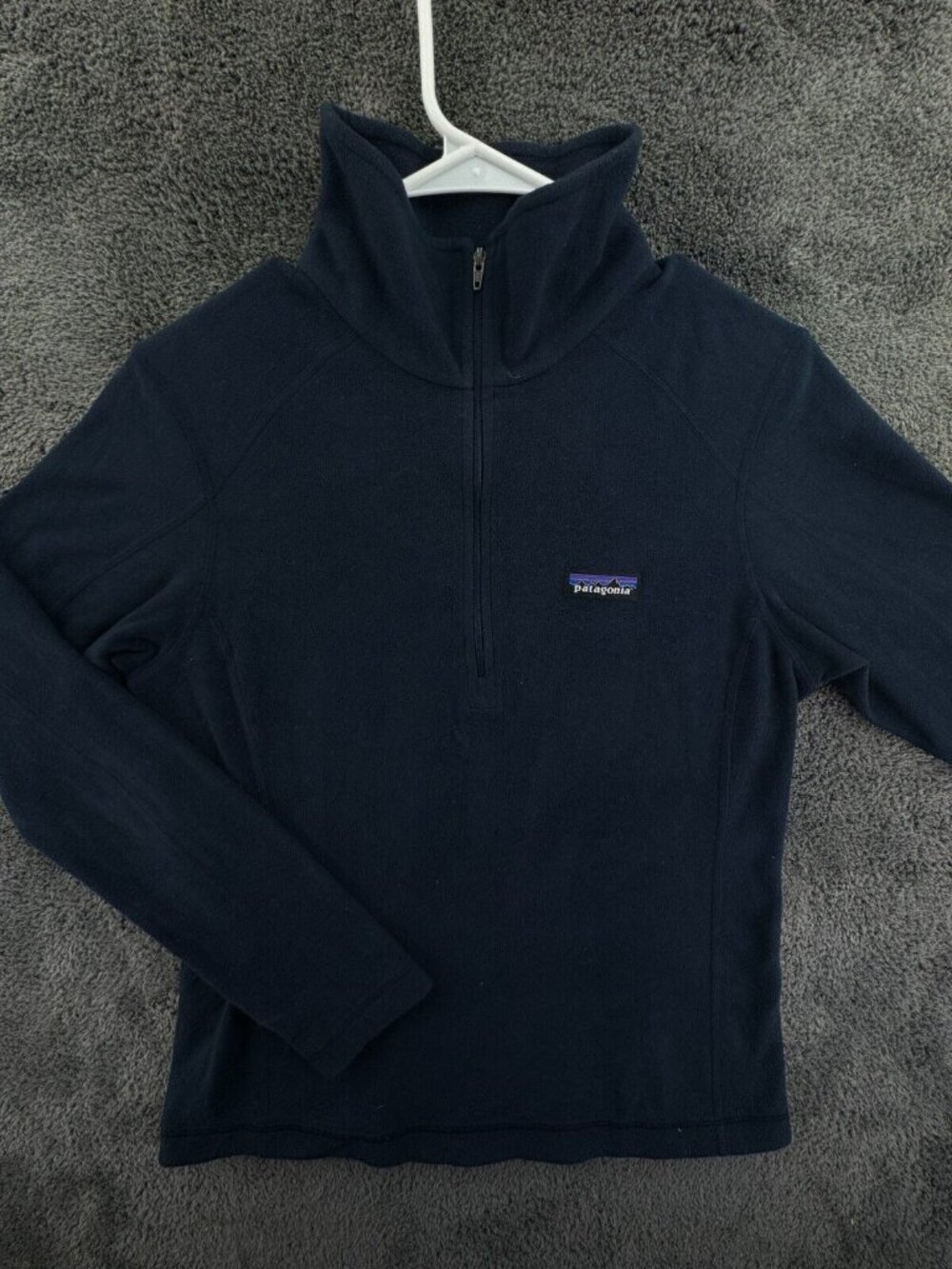 Patagonia Adult Women Jacket Small Reg Blue Fleece Lightweight 1/4 Zip Pullover